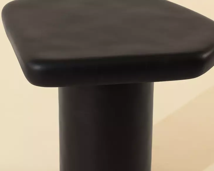 Della Black Free Form Concrete Top Outdoor End Table
