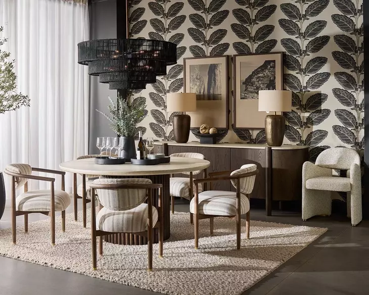 Gavina Gifford Script Upholstered Dining Arm Chair