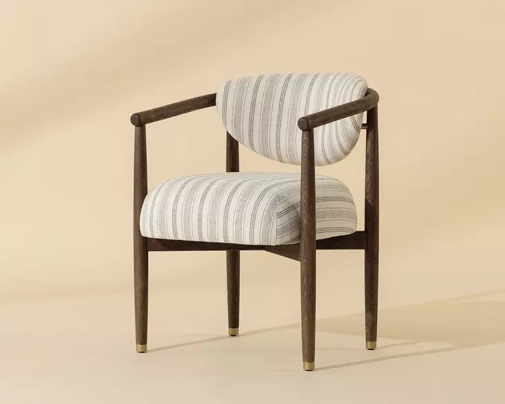 Gavina Gifford Script Upholstered Dining Arm Chair
