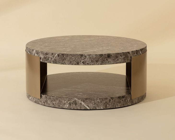 Gardiner Dark Emperador Outdoor Round Coffee Table