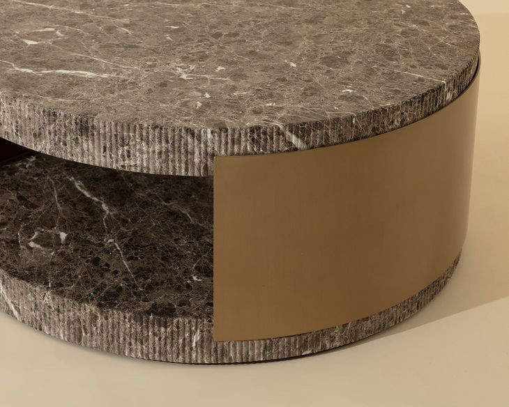 Gardiner Dark Emperador Outdoor Round Coffee Table