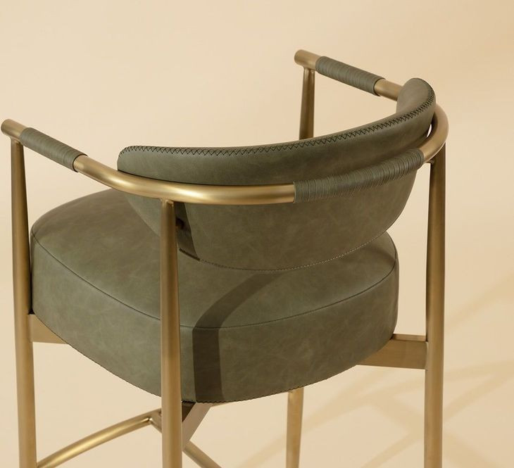 Cressida Ivanhoe Pine Upholstered Counter Height Stool