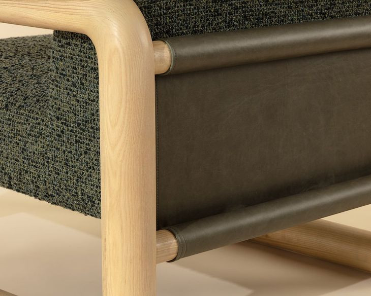 Cirro Noah Meadow and Ludlow Dark Olive Leather Upholstered Lounge Chair