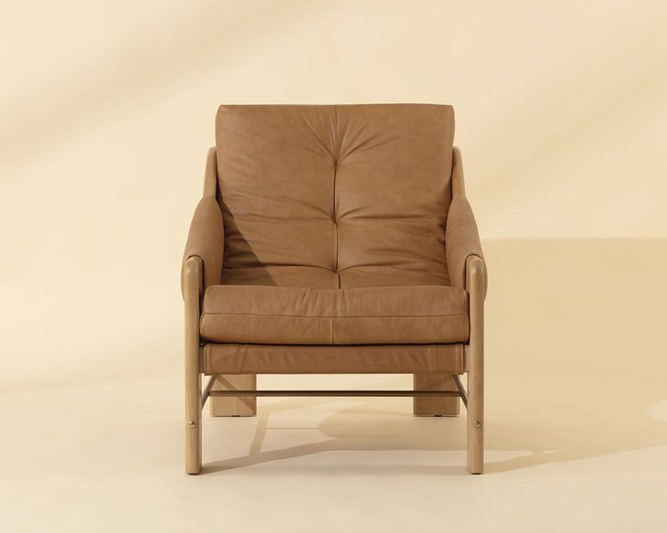 Rafferty Ludlow Sesame Leather Upholstered Lounge Chair