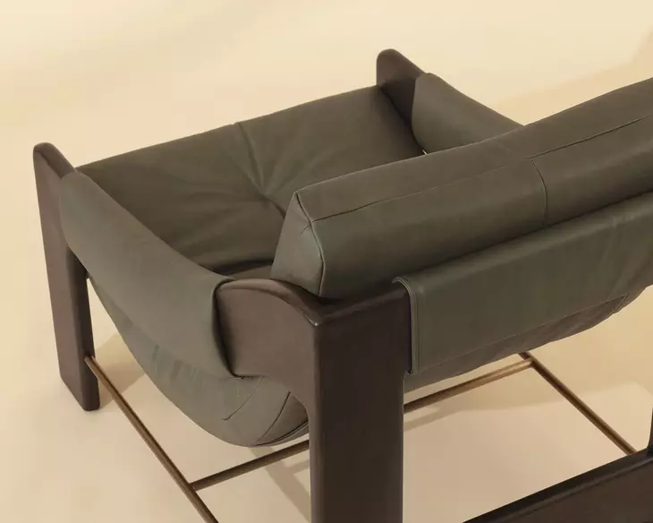 Fitzgerald Ludlow Dark Olive Leather Upholstered Lounge Chair