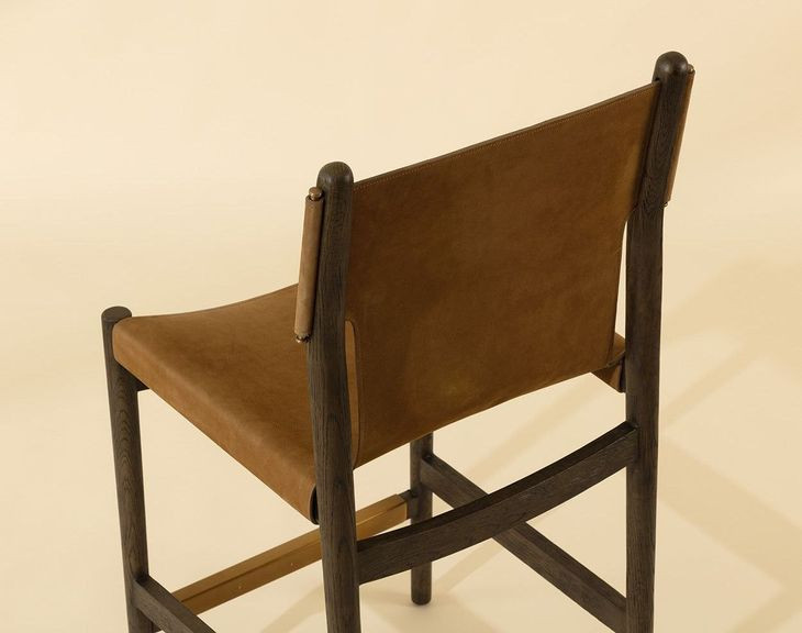 Nile Nubuck Caramel Leather Upholstered Counter Height Stool