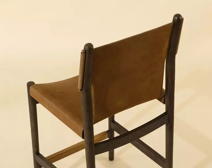 Argus Nubuck Caramel Leather Upholstered Counter Height Stool