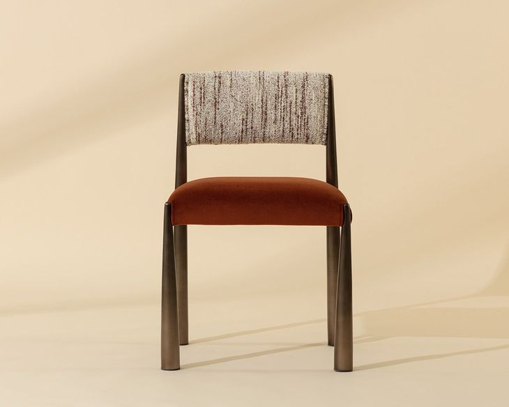 Baymont Meg Rust and Terri Nutmeg Upholstered Dining Chair Set of 2