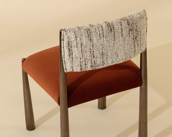 Baymont Meg Rust and Terri Nutmeg Upholstered Dining Chair Set of 2