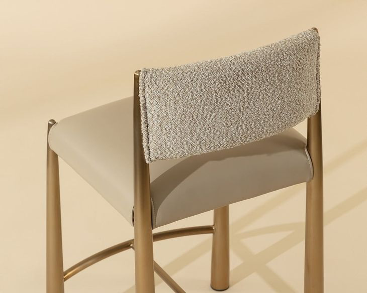 Baymont Napa Beige and Santa Cruz Oatmeal Upholstered Counter Height Stool
