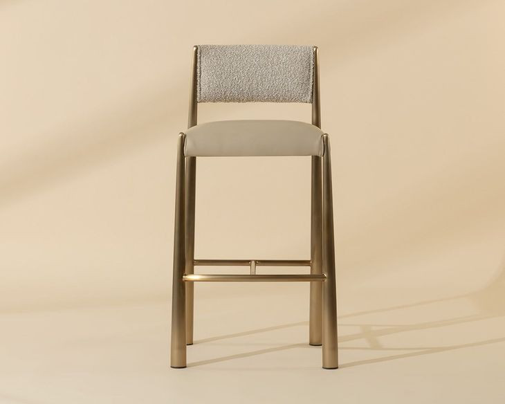 Baymont Napa Beige and Santa Cruz Oatmeal Upholstered Barstool