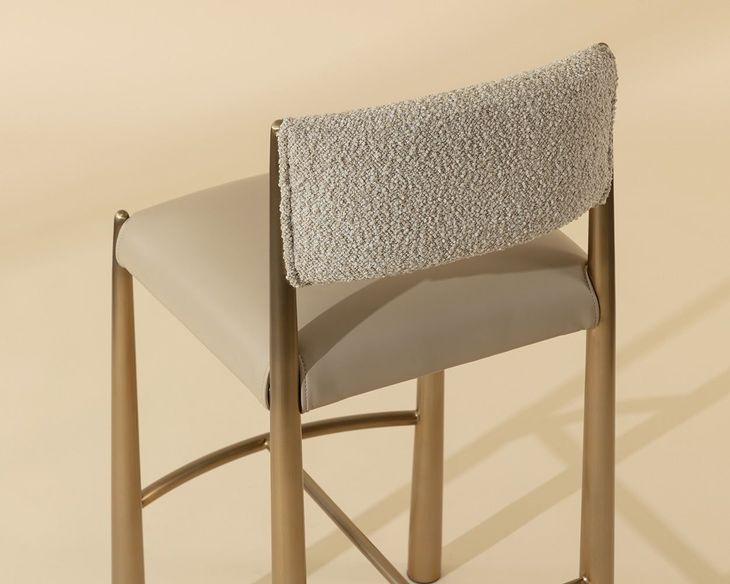 Baymont Napa Beige and Santa Cruz Oatmeal Upholstered Barstool