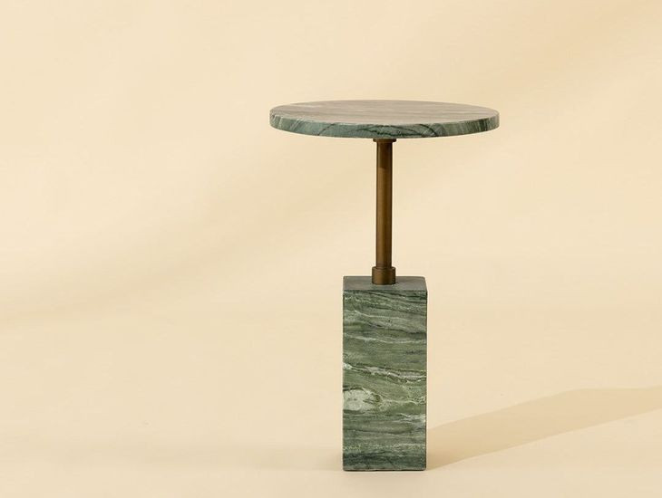 Mizani Sage Round Concrete Top Outdoor End Table