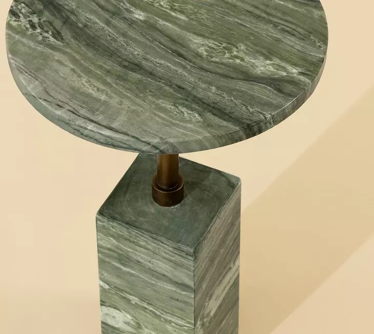Zuri Sage Round Concrete Top Outdoor End Table