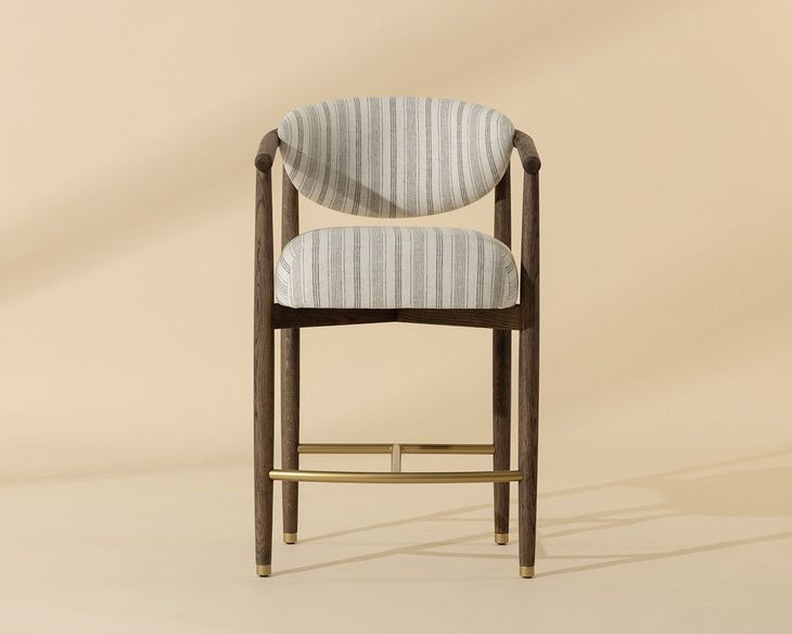 Freya Gifford Script Upholstered Counter Height Stool