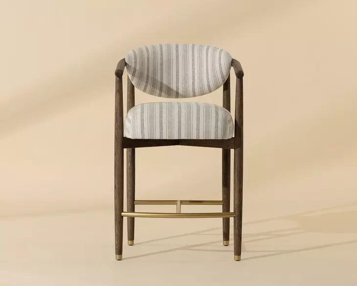 Gavina Gifford Script Upholstered Counter Height Stool