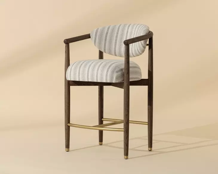 Gavina Gifford Script Upholstered Counter Height Stool