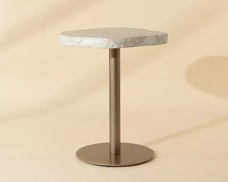 Willow Cream and Gold Outdoor 34" Freeform Bar Table