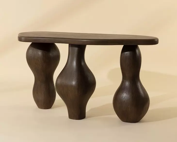 Brinley Dark Brown Outdoor Oval Console Table