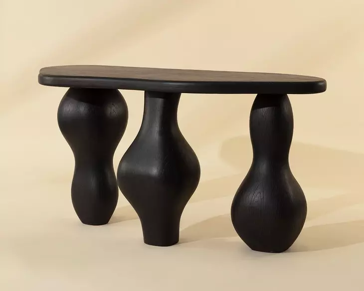 Brinley Black Outdoor Oval Console Table