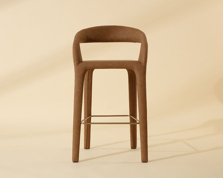 Avenlee Milliken Cognac Upholstered Barstool