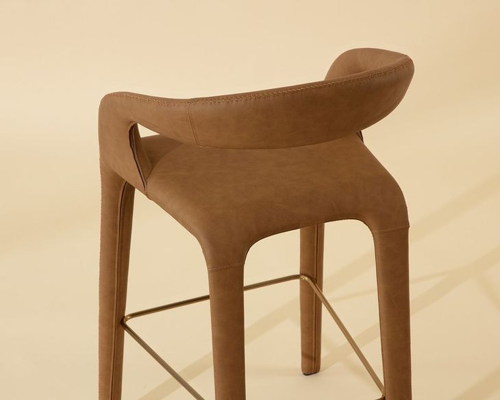Avenlee Milliken Cognac Upholstered Barstool