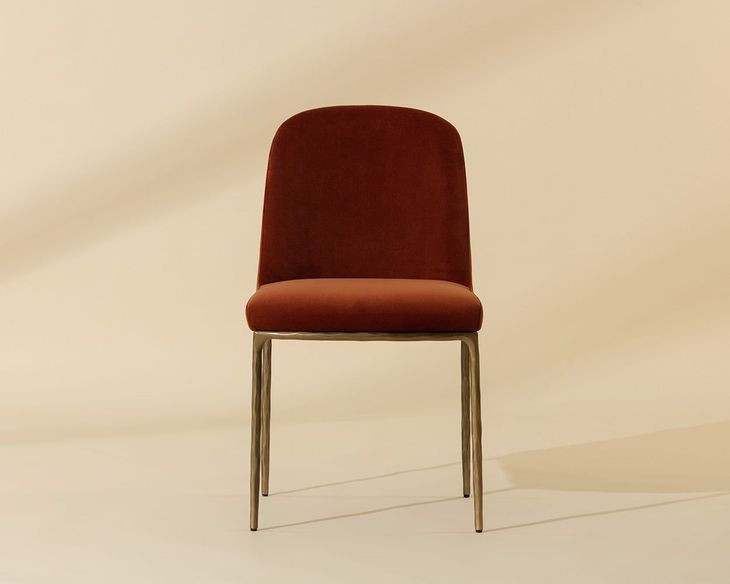 Nestorra Meg Rust Upholstered Dining Chair Set of 2
