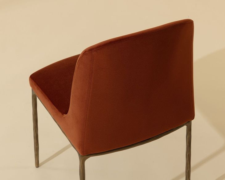 Nestorra Meg Rust Upholstered Dining Chair Set of 2