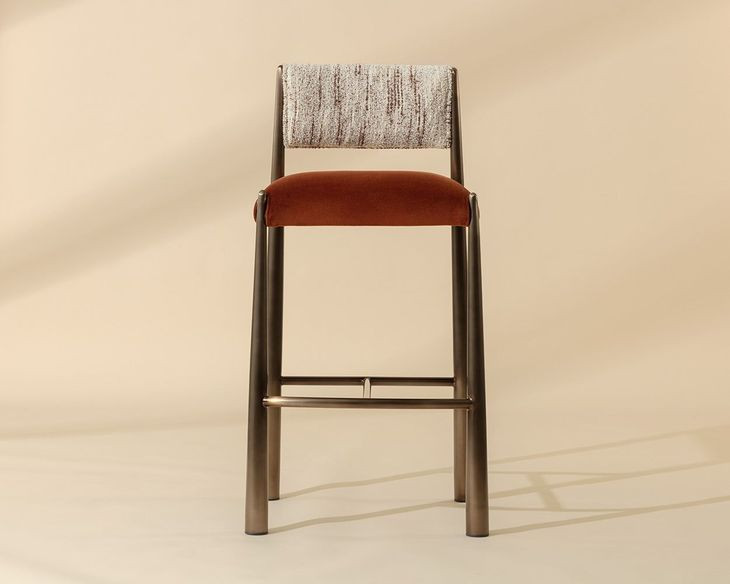 Baymont Meg Rust and Terri Nutmeg Upholstered Barstool