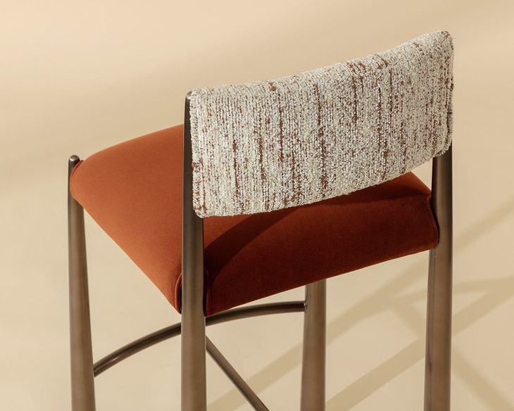 Baymont Meg Rust and Terri Nutmeg Upholstered Barstool