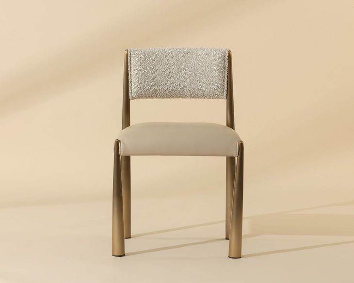 Baymont Napa Beige and Santa Cruz Oatmeal Upholstered Dining Chair Set of 2
