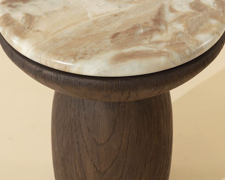 Orlena Macchiato Outdoor Round End Table