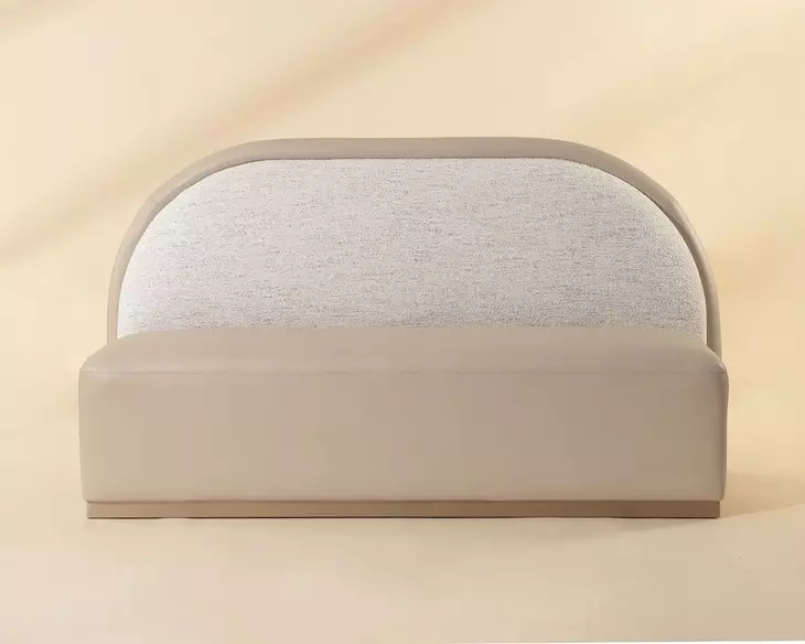 Pella Napa Beige and Hailey Moon Upholstered Banquette