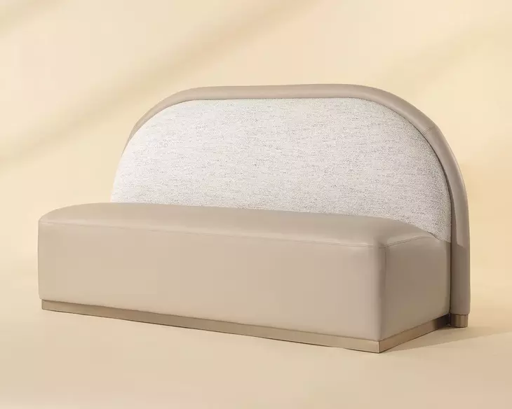 Pella Napa Beige and Hailey Moon Upholstered Banquette