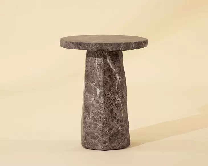 Celeste Dark Emperador Outdoor Round End Table