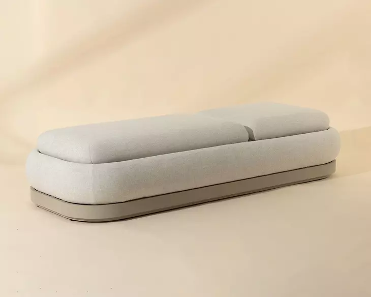 Sonora Gracebay Light Gray Performance Fabric Upholstered Outdoor 86" Chaise Lounger