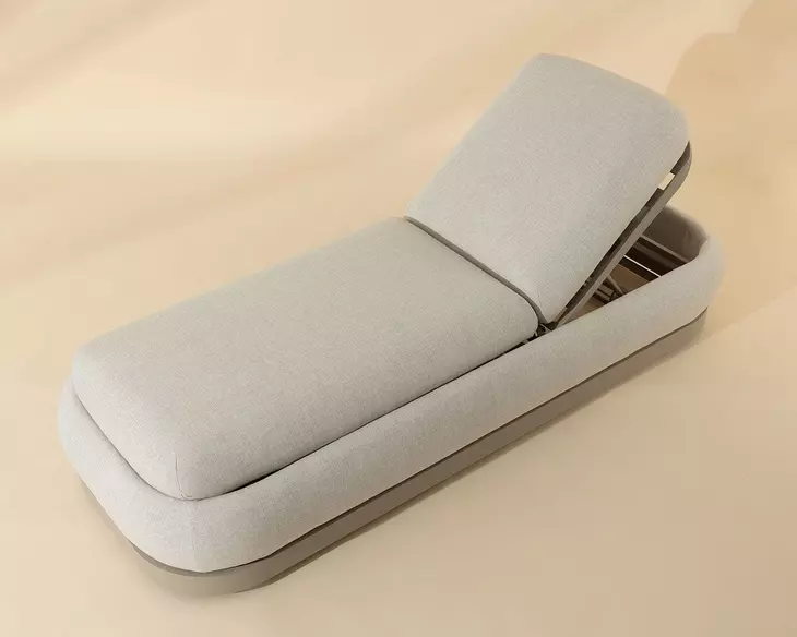 Sonora Gracebay Light Gray Performance Fabric Upholstered Outdoor 86" Chaise Lounger