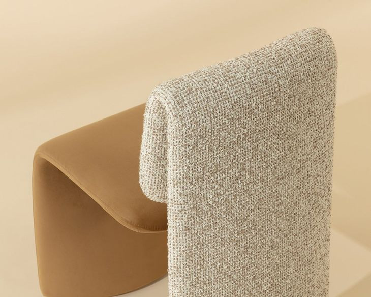 Dunleigh Kona Camel and Noah Ecru Performance Fabric Upholstered Dining Chair
