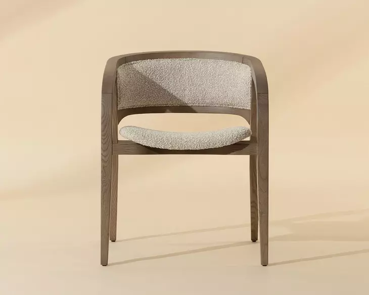 Arco Santa Cruz Oatmeal Upholstered Dining Arm Chair