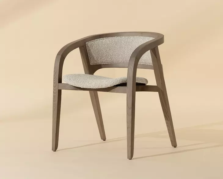 Arco Santa Cruz Oatmeal Upholstered Dining Arm Chair