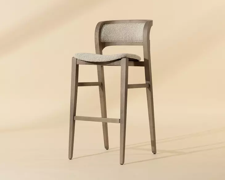 Arco Santa Cruz Oatmeal Upholstered Bar Stool