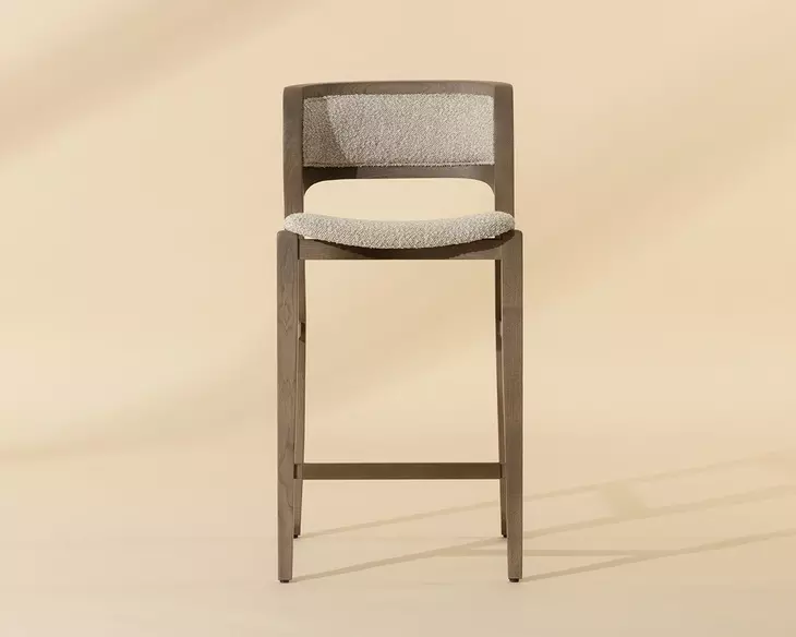 Arco Santa Cruz Oatmeal Upholstered Counter Height Stool