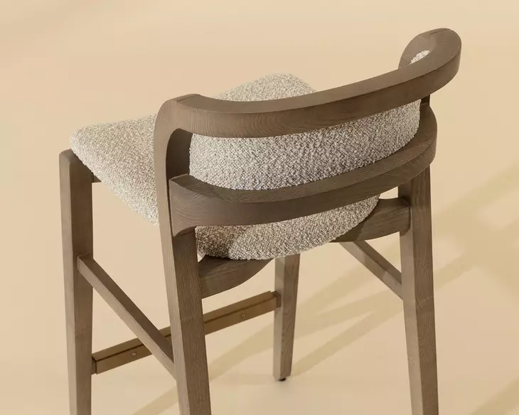 Arco Santa Cruz Oatmeal Upholstered Counter Height Stool
