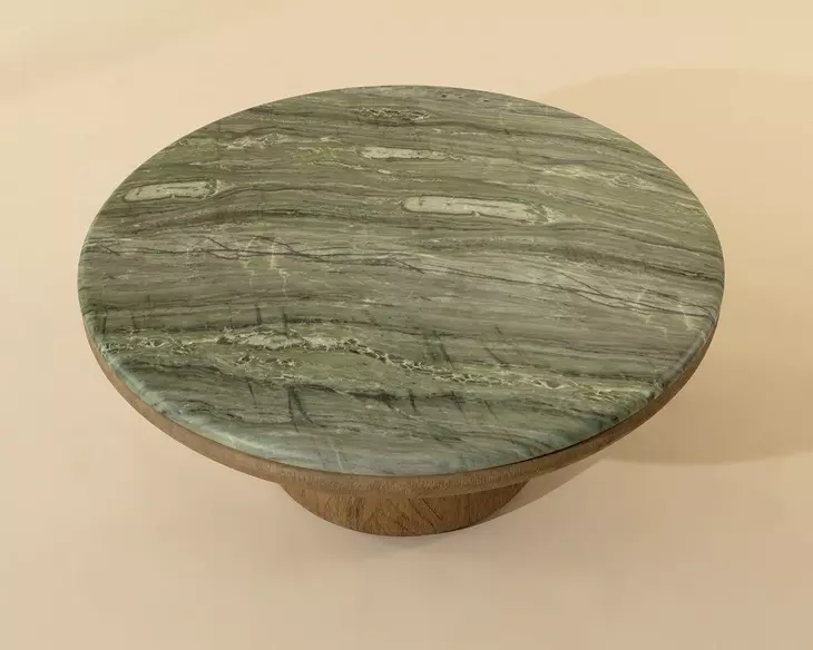 Orina Sage and Brown Outdoor Round Coffee Table
