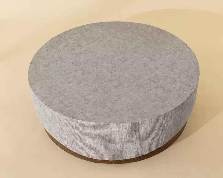 Wisteria Gray and Brown Outdoor Round Coffee Table