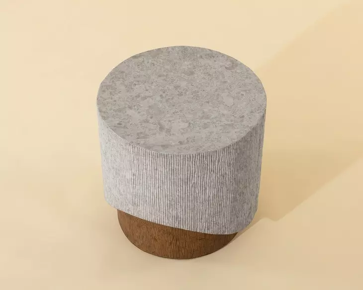 Wisteria Gray and Brown Outdoor Round End Table