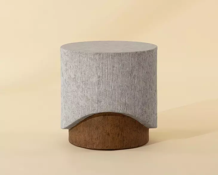 Wisteria Gray and Brown Outdoor Round End Table