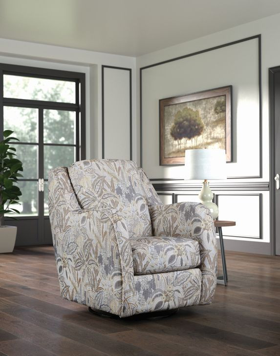 Alba Pewter Swivel Glider Accent Chair