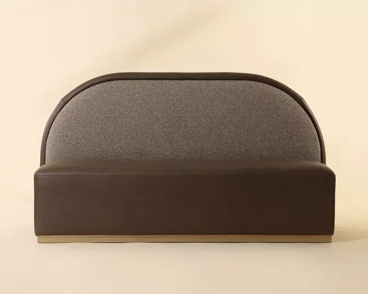 Pella Eglinton Espresso and Gellar Earth Upholstered Banquette