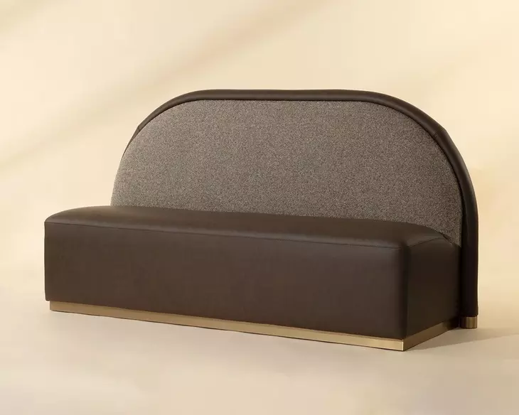 Pella Eglinton Espresso and Gellar Earth Upholstered Banquette